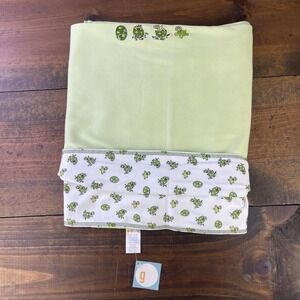 Vintage Gymboree 2001 Dino Eggs Dinosaur Baby Blanket Green Reversible Printed